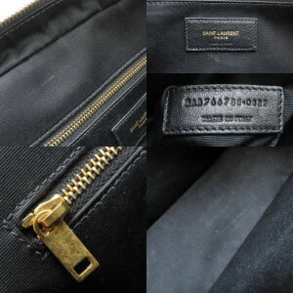 SAINT LAURENT PARIS Rear Duffle Bag Handbag Lambskin Black - Picture 9 of 9
